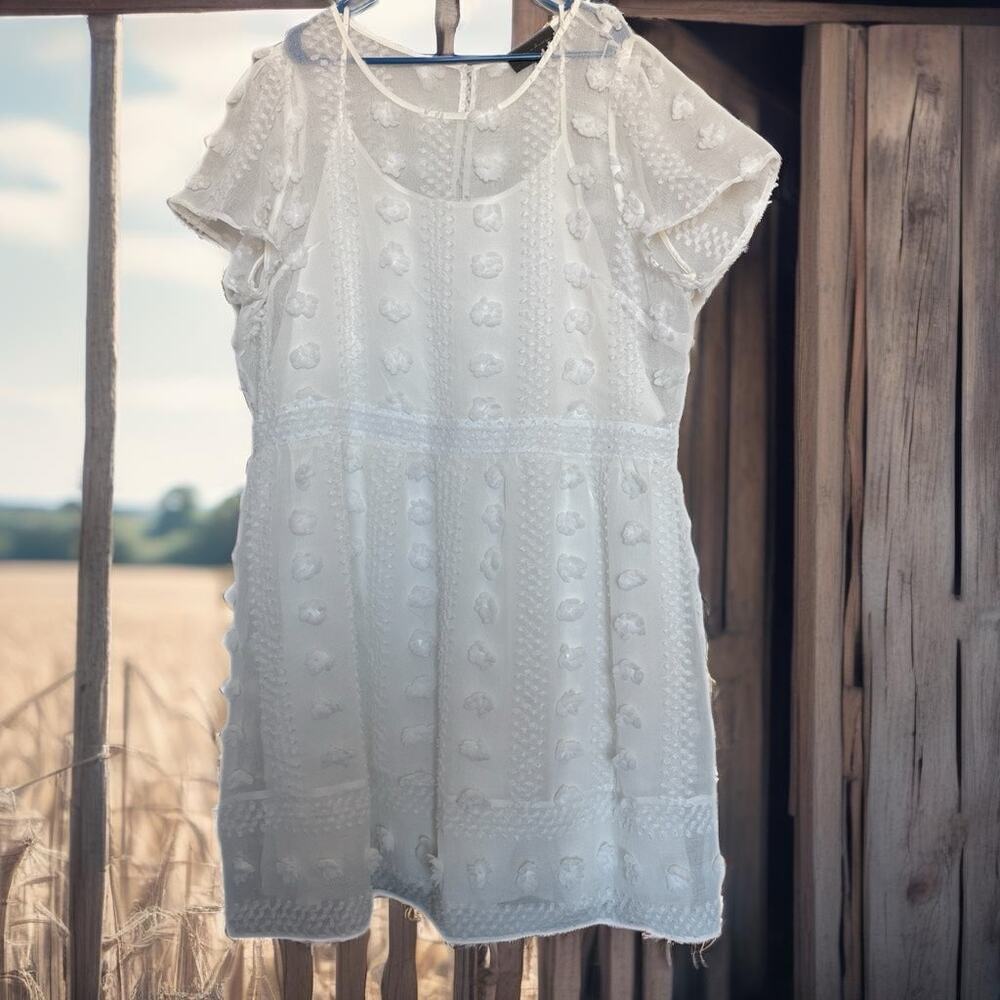Sunday in Brooklyn Bonita Swiss Dot Mini Dress 24W Bridal Boho Cottagecore Beach